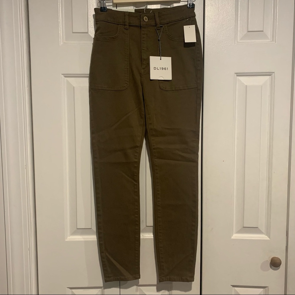 NWT DL1961 farrow ankle high rise green pants